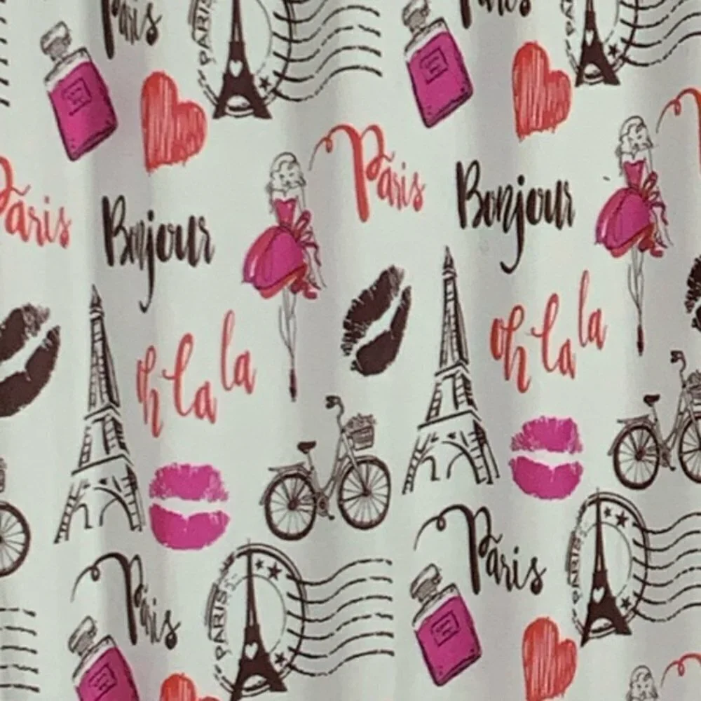 Paris Kiss Eiffel Tower Material Shower Curtain 72 In X 72 In